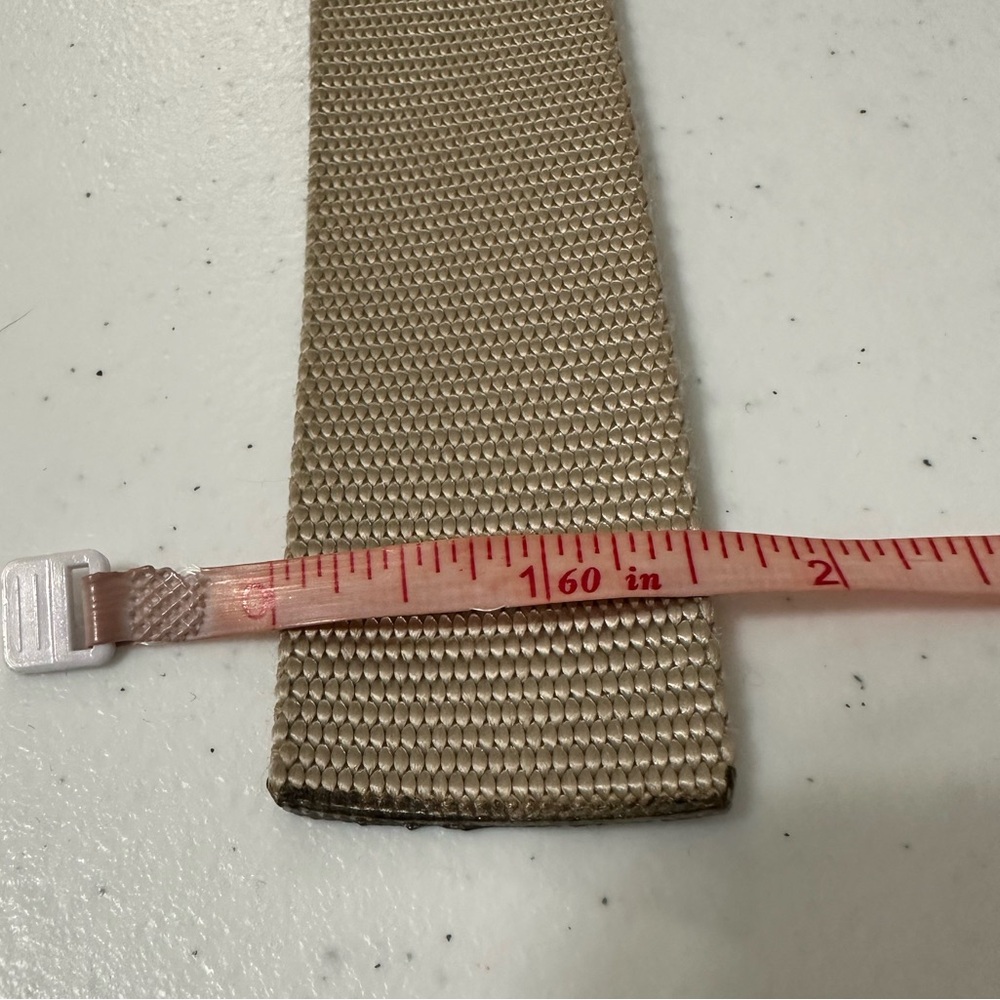 Bison Beige nylon Belt with Silver Buckle - Picture 8 of 9